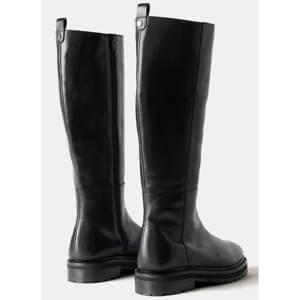 Mint Velvet Black Leather Knee High Boots